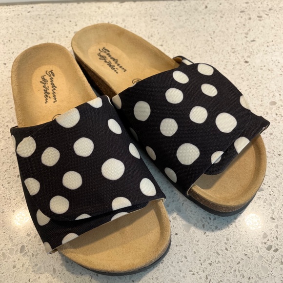 Slide Sandals Gudrun Sjoden Boho Polka Dot Size 38 Like New - Picture 2 of 11